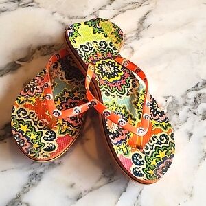 Vera Bradley Paisley Floral Flip Flops Women’s size 8
